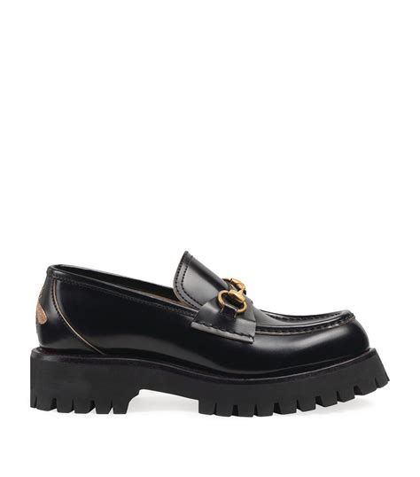 leather lug sole horsebit loafer gucci|Gucci leather horsebit loafer review.